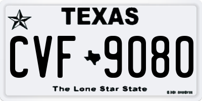 TX license plate CVF9080