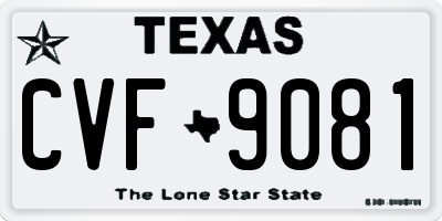 TX license plate CVF9081
