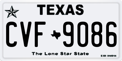 TX license plate CVF9086