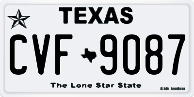 TX license plate CVF9087