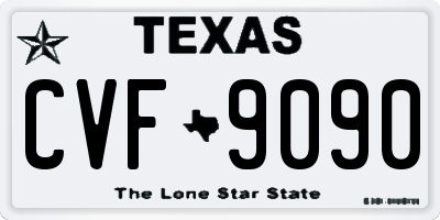 TX license plate CVF9090