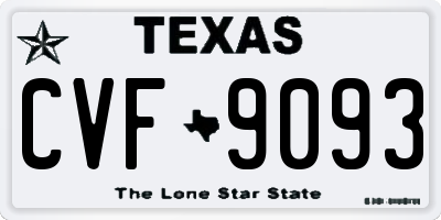 TX license plate CVF9093