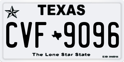 TX license plate CVF9096