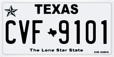 TX license plate CVF9101