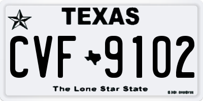 TX license plate CVF9102