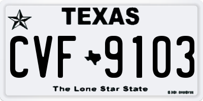 TX license plate CVF9103