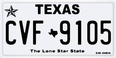 TX license plate CVF9105