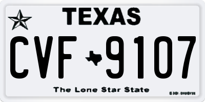 TX license plate CVF9107