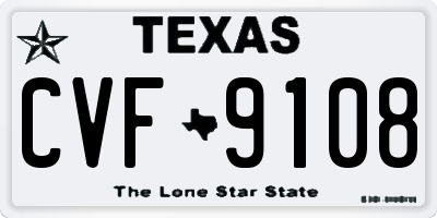 TX license plate CVF9108