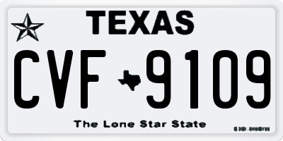 TX license plate CVF9109