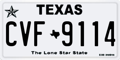 TX license plate CVF9114