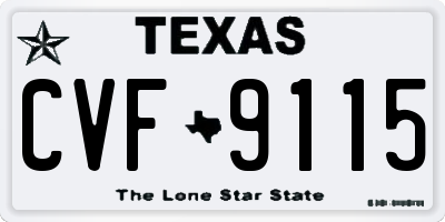 TX license plate CVF9115