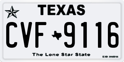 TX license plate CVF9116