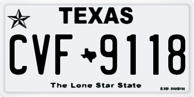 TX license plate CVF9118