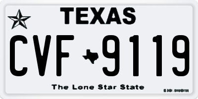 TX license plate CVF9119