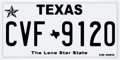 TX license plate CVF9120