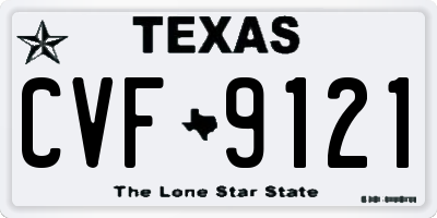 TX license plate CVF9121