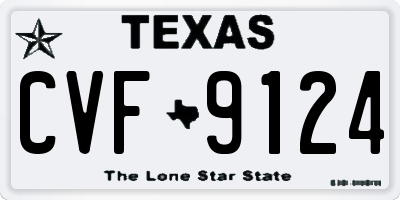 TX license plate CVF9124