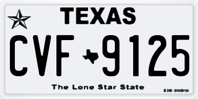 TX license plate CVF9125