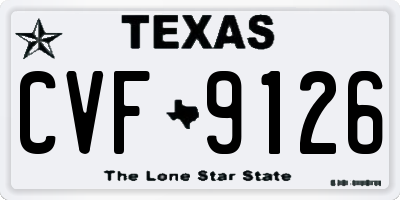 TX license plate CVF9126