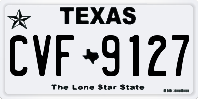 TX license plate CVF9127