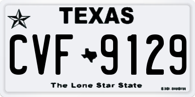 TX license plate CVF9129