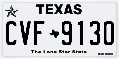 TX license plate CVF9130