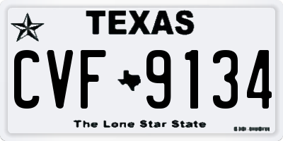 TX license plate CVF9134