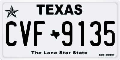 TX license plate CVF9135