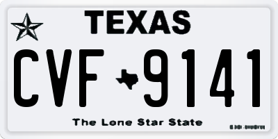 TX license plate CVF9141