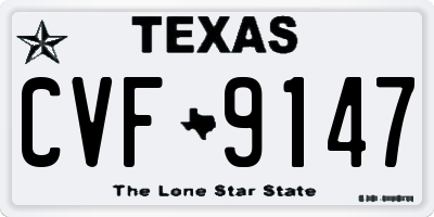 TX license plate CVF9147