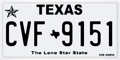 TX license plate CVF9151