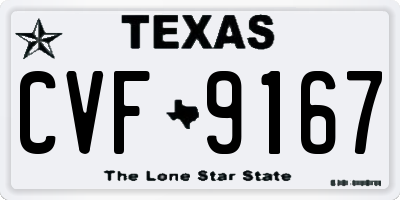 TX license plate CVF9167