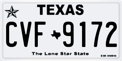 TX license plate CVF9172