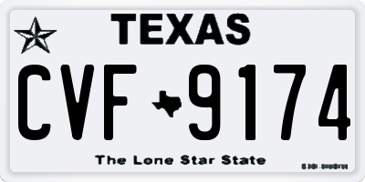 TX license plate CVF9174