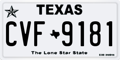 TX license plate CVF9181