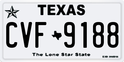 TX license plate CVF9188