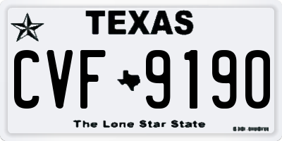 TX license plate CVF9190