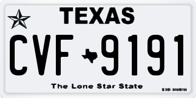 TX license plate CVF9191