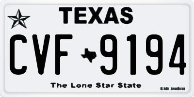 TX license plate CVF9194
