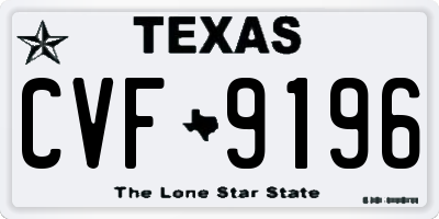 TX license plate CVF9196
