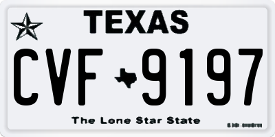 TX license plate CVF9197
