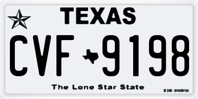 TX license plate CVF9198