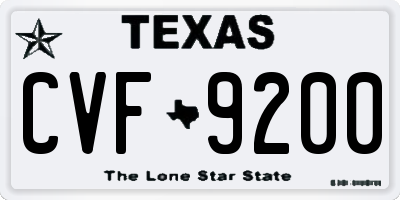 TX license plate CVF9200