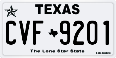 TX license plate CVF9201