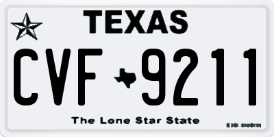 TX license plate CVF9211
