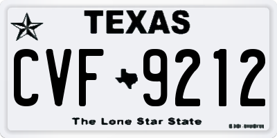 TX license plate CVF9212