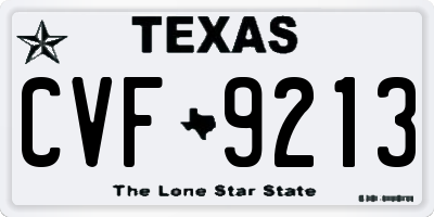 TX license plate CVF9213