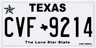 TX license plate CVF9214