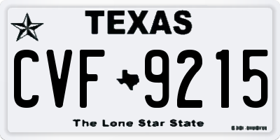 TX license plate CVF9215